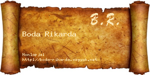 Boda Rikarda névjegykártya